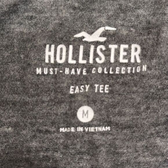 Hollister long sleeve T grey with green and white strips -size M - Picture 5 of 5